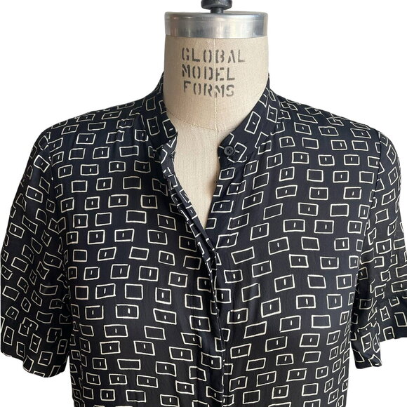 Lafayette 148 New York Black 90s Maxi Button Front Dress Size Small - Picture 3 of 7